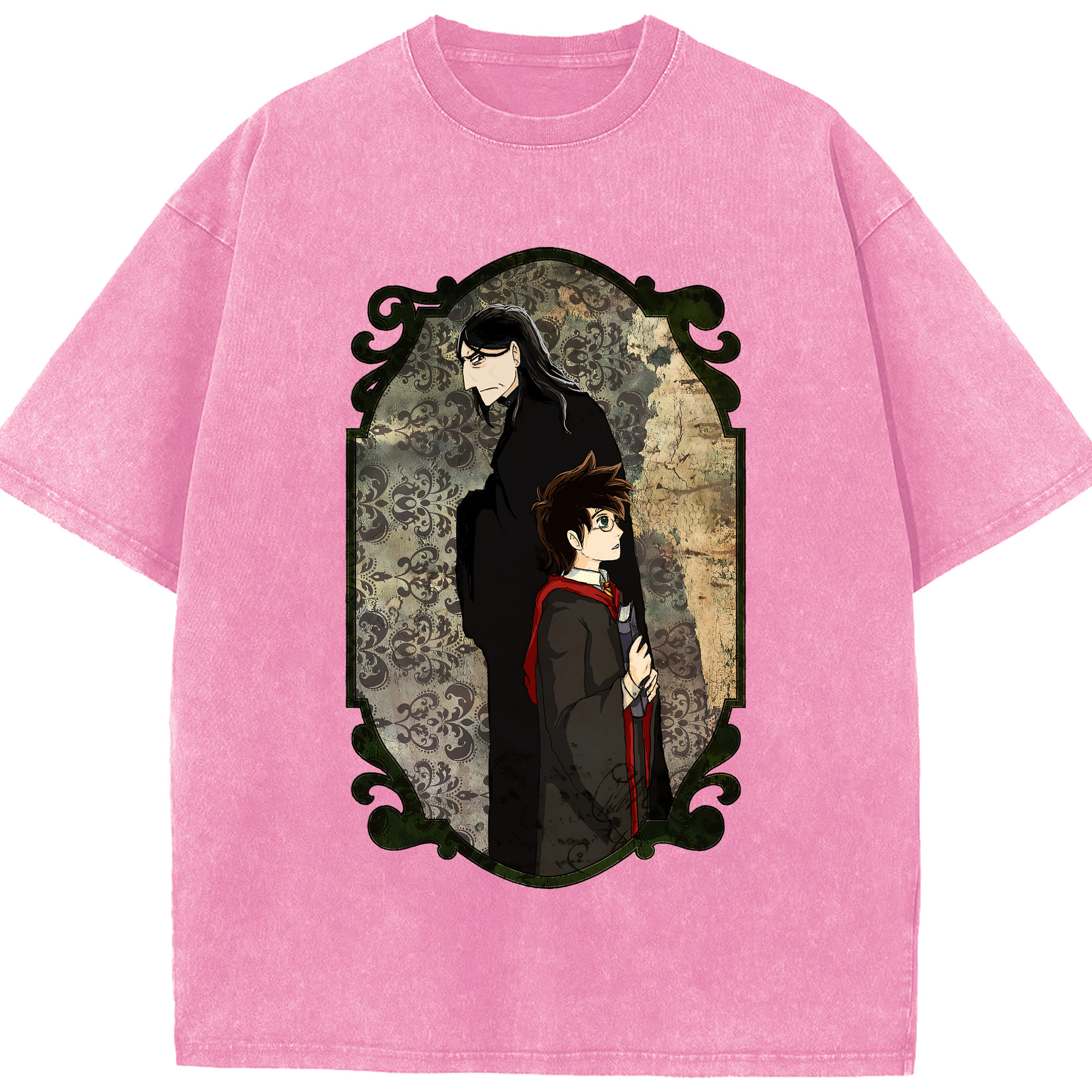 （画像用） Harry Potter ハリー・ポッターシリーズ 綿100% ヴィンテージ風 半袖Tシャツ（フロントプリント）